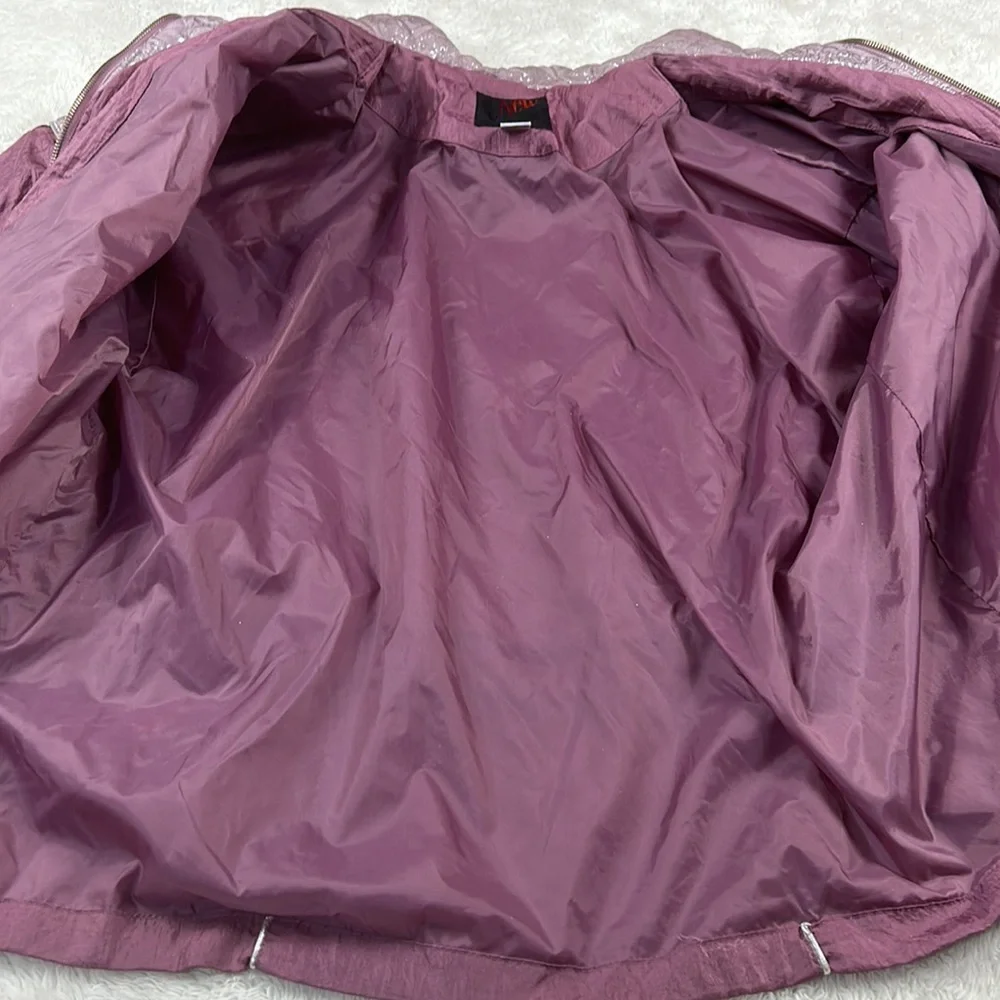 Vintage 80s 90s New York Classics pink windbreaker bomber jacket, size 14/16 - Picture 10 of 10